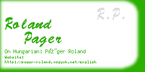 roland pager business card